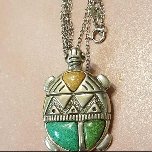 Carolyn Pollack Turquoise Multi-Gemstone Necklace 18" Chain - Picture 1 of 5